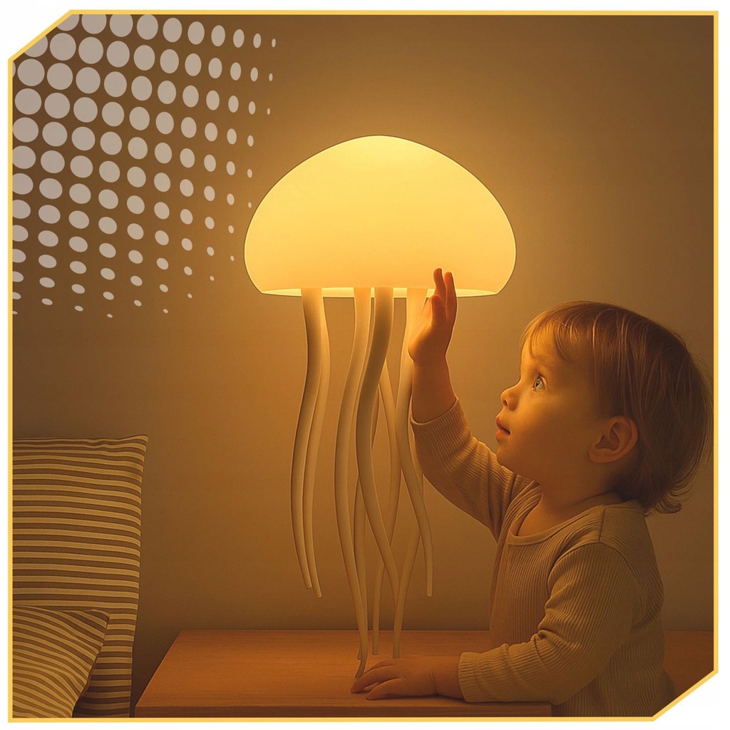 LAMPKA NOCNA MEDUZA 12 WIELOKOLOROWYCH ŻARÓWEK LED STEROWANIE GŁOSEM Kolor wielokolorowy